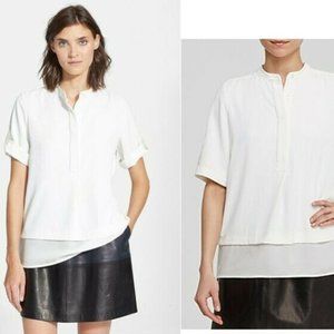 NEW Vince crepe-hem twill top size XS